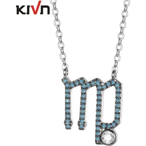 KIVN Fashion Jewelry Constellation Zodiac Sign CZ Cubic Zirconia Womens Girls Wedding Bridal Necklaces Birthday Mothers Gifts