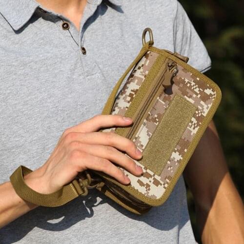 Men Handbag Outdoor Clutch Mountaineering Storage Handbag Mercerized Cotton Waterproof Coating Lining Hiking Coin Purse