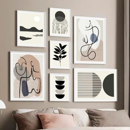 Wall Pictures For Living Room Morandi Color Decor Minimalist Abstract Woman Wall Art Canvas Painting Nordic Posters And Prints