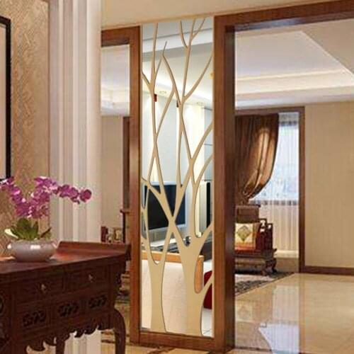 Наклейки на стену 3D stereo mirror wall sticker Modern Mirror Style Removable Decal Art Mural Wall Sticker Home Room DIY Decor