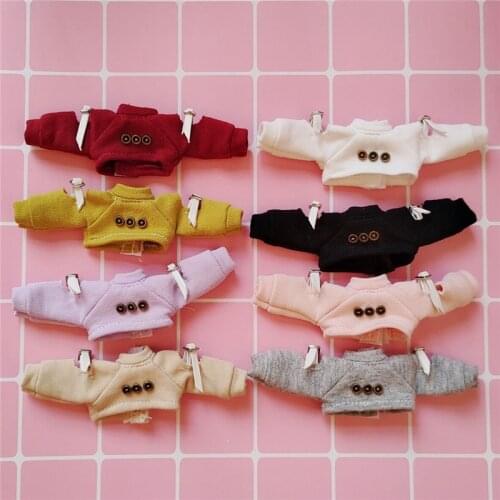 New Candy Colors Doll Clothes Long Sleeves Ripped Sweatshirt or pant for ob11,obitsu11,Molly, 1/12bjd doll clothes accessories