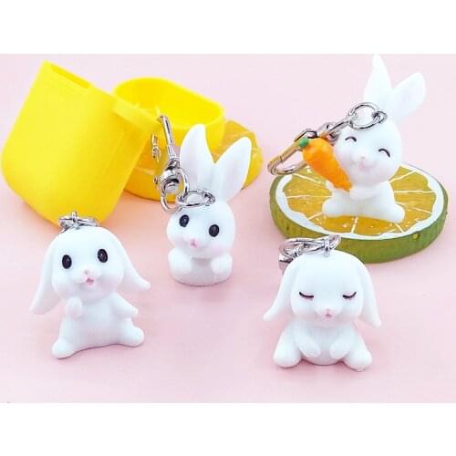 New Funny Fashion Cartoon Cute Little Rabbit Key Chain Car Pendant Accessory Creative Gifts for women girls children Jewelry
