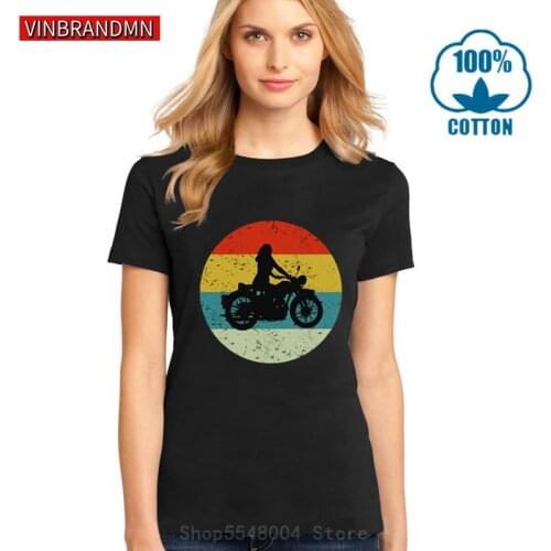 New Special Distressed Design Vintage Motorcycle T shirt for women Wonder Retro Motorbike T-shirt woman Pre-cotton Slim Fit Tees