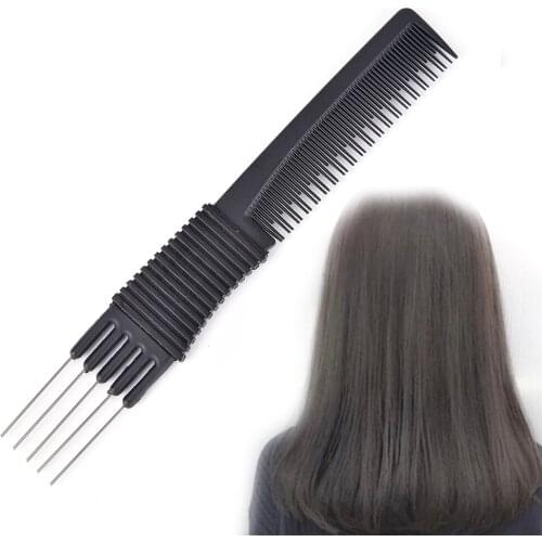 Plastic Double-Sided Metal Hair Brushes Comb Insert Barber Haircutting Dyeing Pro Salon Hairdressing Styling Tools