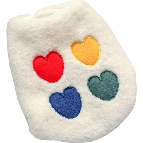 Rainbow Heart Printing Warm Pet Clothing for Dog Coat Jacket Puppy Vest Bulldog Dog Clothes for Small Dogs Pet Supplies Yorkies
