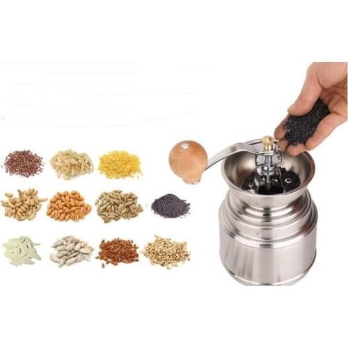 Stainless Steel Manual handy Coffee Bean Pepper Seeds Salty Grinder adjustable