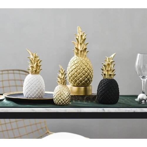 Nordic Pineapple Resin Statue Fruit Figurine Home Decor Statues Desktop Decoration Modern Accessories Sculpture Ornaments