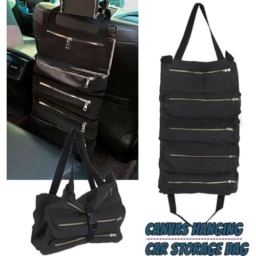 Car Canvas Roll up Tools Storage Bag Wrench Carrier Pouch Zipper Multi-function Organizer Large Wrench Repair Tool Stowing Bag
