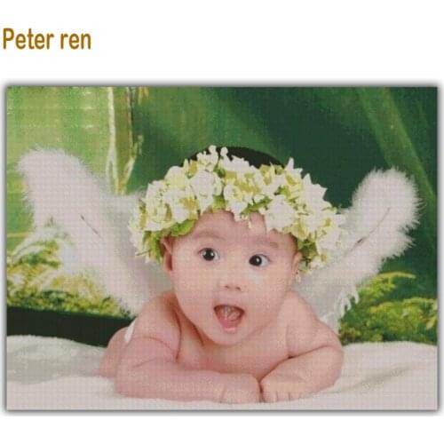 Peter ren Drill Shiny DIY 3D Diamond Painting cross stitch full Round\Square diamond mosaic rhinestone embroidery "little angel"