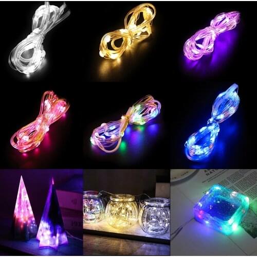 1/2Meters USB LED Light Night Copper Wire Small Colorful Light for DIY Crystal Epoxy Resin Birthday Crafts Art Accessories