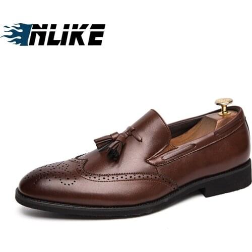 Men Shoes Big Size Mens Shoes British Business Suit Mens Shoes Oxford Leather Slip on Dress Shoes