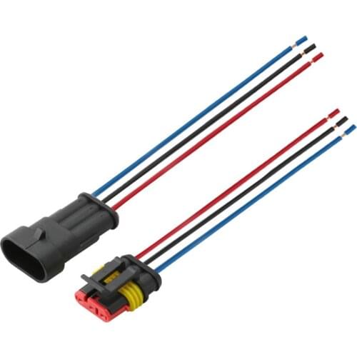 Tyco/Amp 3 Pin 282087-1 282105-1 Female Male Electric Automotive Connector sealed Waterproof Auto Plug With 15cm Wire