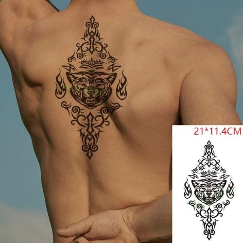 Waterproof Temporary Tattoo Stickers Totem Tiger Cat Animal Fake Tatto Flash Tatoo Back Arm Leg Body Art for Women Men
