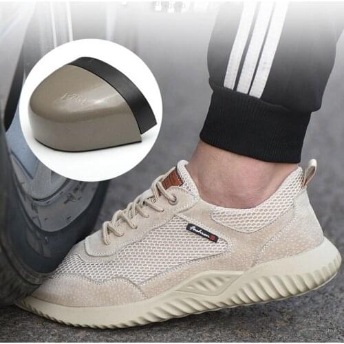 Safety Shoes Men Lightweight Breathable Mesh Steel Toe Puncture Proof Anti-piercing Wear Resistant Work Shoes Non-slip Boots