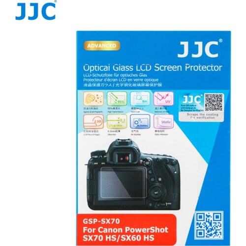 JJC LCD Screen Protector 9H Tempered 95% high transmittance Glass Guard Film for Canon PowerShot SX70 HS SX60 HS Digital Camera