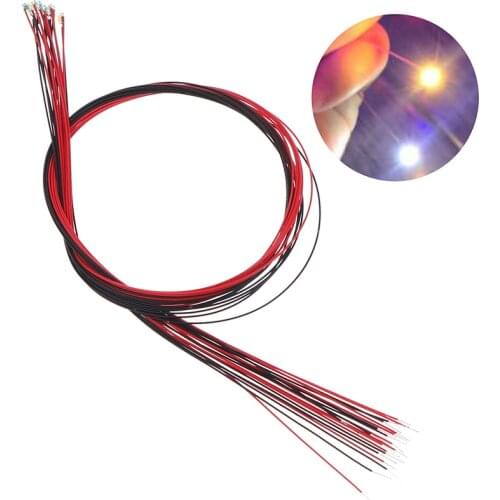 10Pcs/lot 20cm T0603wm Soldered Micro Litz Wired Leads Warm White Smd Led 0603