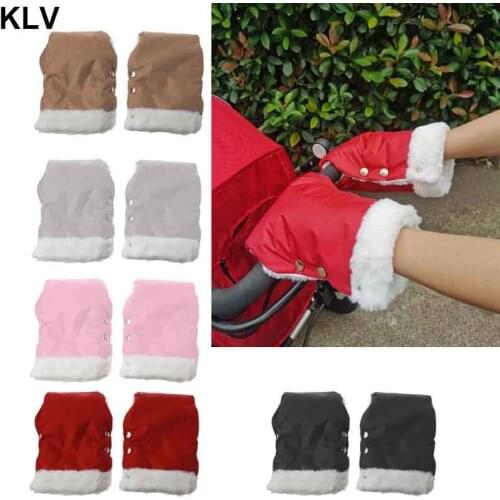 2pcs Winter Warm Stroller Gloves Waterproof Gloves Pram Accessory Stroller Mitten Winter Warm Gloves pram hand muff Mitten baby