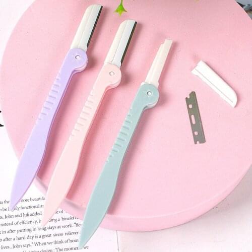 3 Pcs/set Foldable Eyebrow Trimmers Safety Type Sharp Eyebrow Scrapers Eyebrow Trimmers Shaver Make Up Tools Women Portable