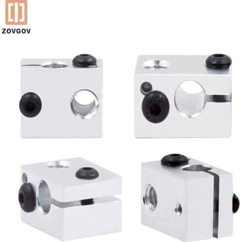 2pcs ZOVGOV 3D printer Aluminium Heat Block V6 J-head RepRap MK7 or MK8 kossel and prusa i3 Extruder