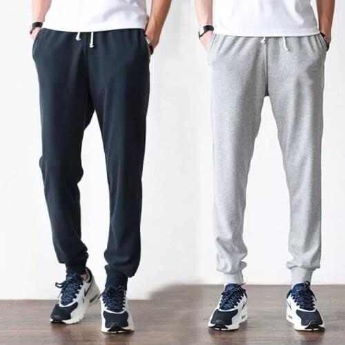 Fitness Pants Men Cotton New Sweatpants Mens Streetwear Pants Fashion Full Length Drawstring Trousers For Men Casual Pants