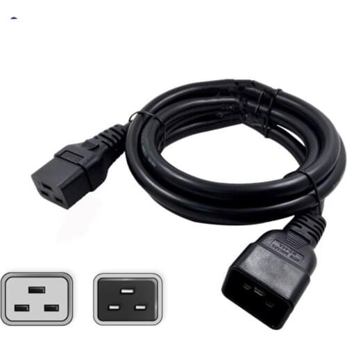 C19-C20,IEC320 C20 Male Plug To IEC320 C19 Female Power Extension Cable Cord Host Server Engine Room UPS Power Cable Cord 3*1.5