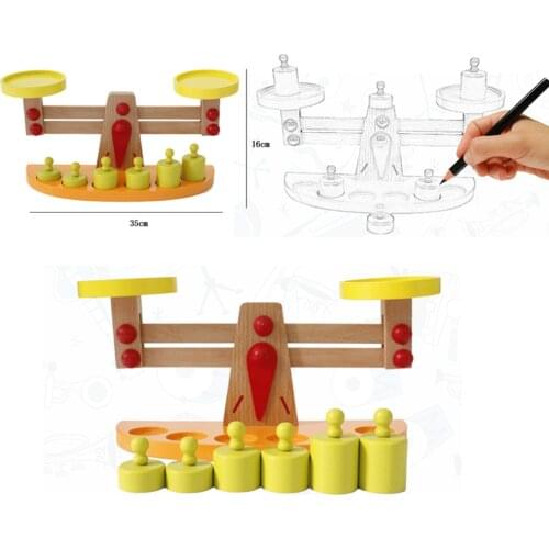 Wooden Scales Toy Play Scales Balance Toy Educational Toy for