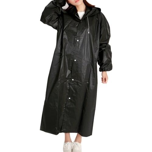 High Quality 1PC 145*68CM EVA Unisex Raincoat Thickened Waterproof Rain Coat Women Men Black Camping Waterproof Rainwear Suit