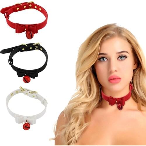 EXVOID Bell Neck Collar Slave Restraints Roleplay SM Bondage Erotic Toys Sex Shop Leather Harness Sex Toys for Couples Flirting