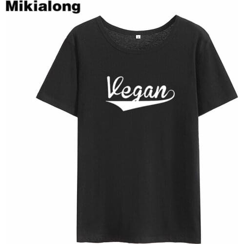 Mikialong Vegan Ulzzang Tshirt Women 2018 Summer Short Sleeve Cotton Tumblr T-shirt Women Loose O-neck Tee Shirt Femme Tops