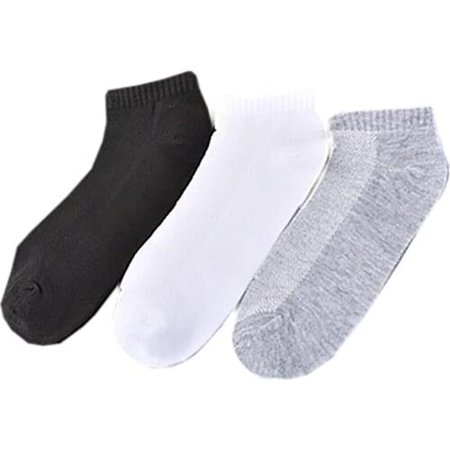 Giraffita Fashion New Solid Color Mens Socks Casual Mesh Summer Breathable Ankle Sock For Men Black Grey White