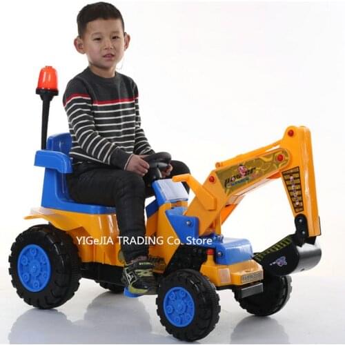 Toy Tractors for Kids Ride On, Digger Tractor Toys Bulldozer, Includes Helmet and Tools, Kids Excavator & Pushdozer