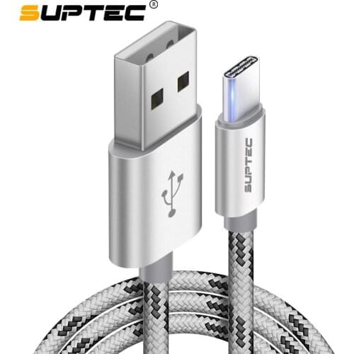 SUPTEC 2M 3M USB Type C Cable for Samsung S9 S8 Note 9 2.4A Charger Fast Charging Type-C Cable for Huawei Xiaomi Oneplus 5 6 6t