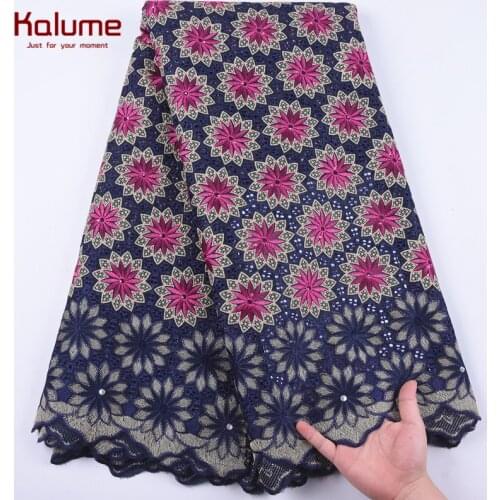 Kalume High Quality African Swiss Cotton Lace Fabric New Nigerian Soft Swiss Voile Lace In Switzerland For Men Women Sewing 1900