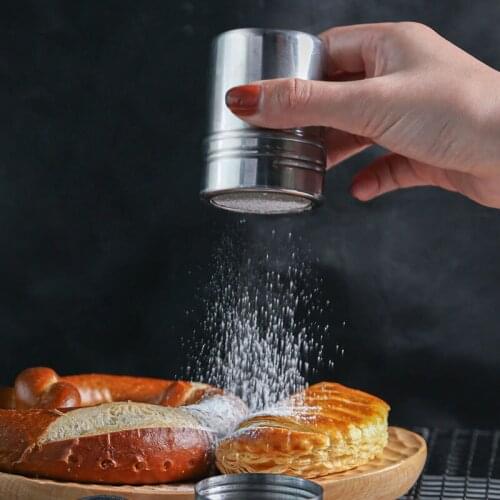 Seasoning Pot Powder Shaker Stainless Steel Fancy Coffee Bottle Tube Pepper Chocolate Cocoa Spice jars With Lid