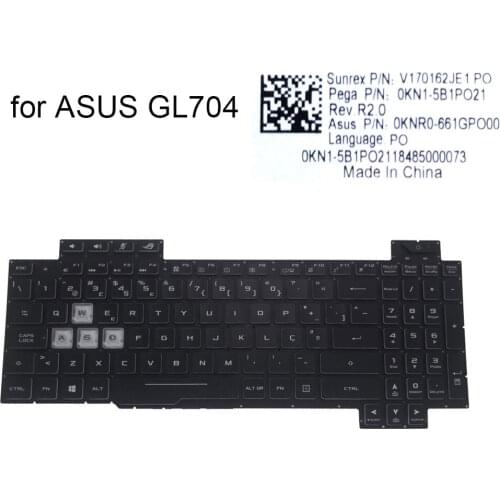 Portuguese backlight keyboard for ASUS ROG GL704GV GL704GM GL704GW Strix SCAR II keyboards PO backlit laptop sales 0KN1 5B1PO21