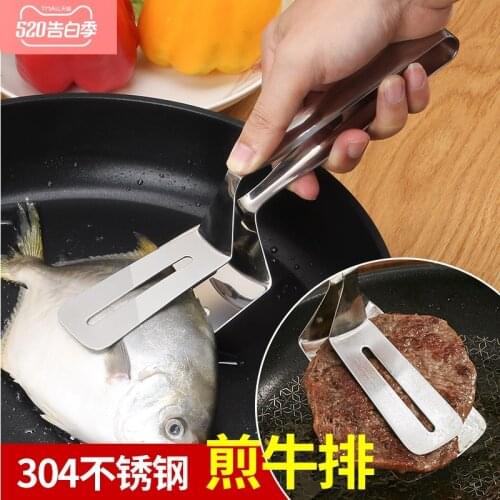 304 stainless steel kitchen fried fish shovel household barbecu steak food clip gadgets pancake grill tool