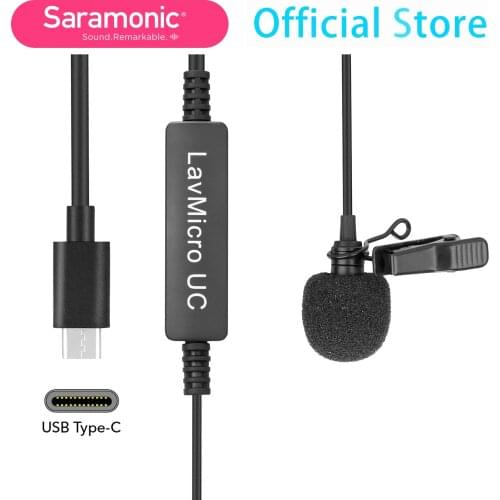 Saramonic LavMicro UC USB Type-C Lavalier Microphone for Laptop Mac Smartphone Meeting Vocal Audio Video Youtube Streaming