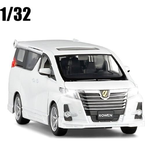 1:32 Toyota Alphard MPV alloy car model pull back 4 open the door with sound light kids toys gift free shipping