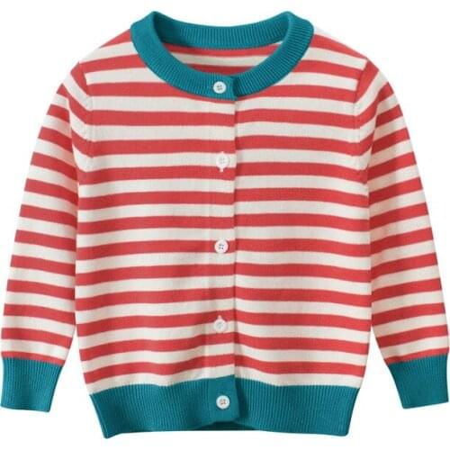 Fashion spring autumn baby clothing knitted sweater baby outerwear boys sweater grils stripe Cardigan coat