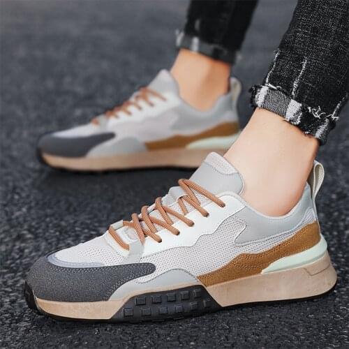 Mens Shoes 2021 Summer New Sports Shoes Mens Casual Mesh Running Shoes Trend Light and Breathable Old Shoes