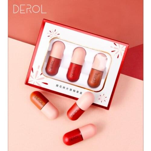 3-piece Set Lip Glaze Matte Velvet Waterproof Lasting Not EasyTo Fade Lip Gloss Lipstick Makeup Cosmetic TSLM1