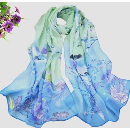 New Chiffon Scarves Women Summer Silk Scarf Chiffon Thin Shawls And Wraps Foulard Magpie Chiffon Scarf Wholesale 7 Colors