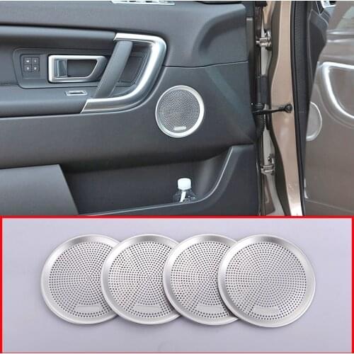 6pcs Aluminum Alloy Car Door Panel Speaker Tweeter Mesh Cover with Logo For Land Rover Discovery Sport 2015-2019 Car Accessory