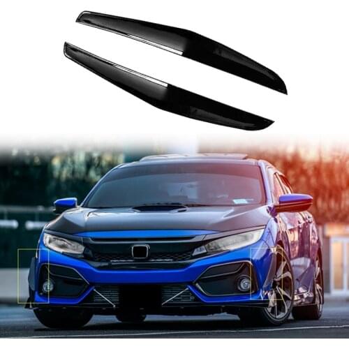 Front Bumper Lip Splitter Fin Air Knife Auto Body Kit Car Spoiler for Honda Civic FK8 Si Type-R 2019-2021