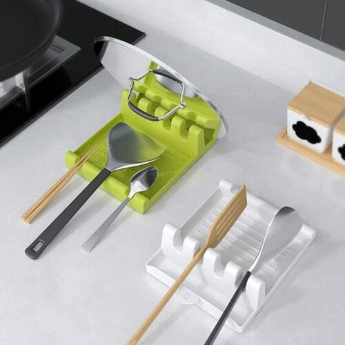 Kitchen Spoon Rest Pot Lid Holder Rack Silicone Holder Non-slip Multifunction Kitchen Stand Containers