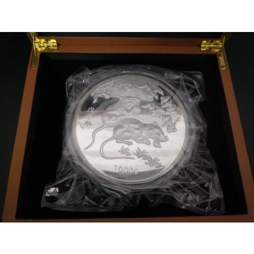 Clearance sale year of Rat Coin Silver plated silver Coins 1kg with COA and box for collection gift