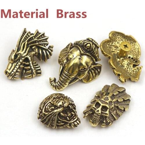 Brass Tiger Dinosaur Elephant Skull Embossed Metal Pattern Purse Button Buckle For Wallet Bag Phone Case Pet Collar Accessories