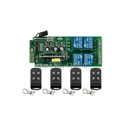 85v~250V 110V 220V 230V 4CH RF Wireless Remote Control Relay Switch Security System Garage Doors Rolling Gate Electric Doors
