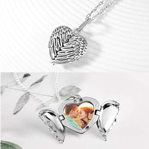 Heart Sublimation Blanks Angel Wing Necklaces Custom Photo Printable MDF Pendant