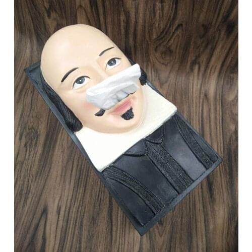 Shakespeare Car Tissue Box napkin holder car seat box for Office Home Decoration Car Ornaments Interior Dashboard Decoration
